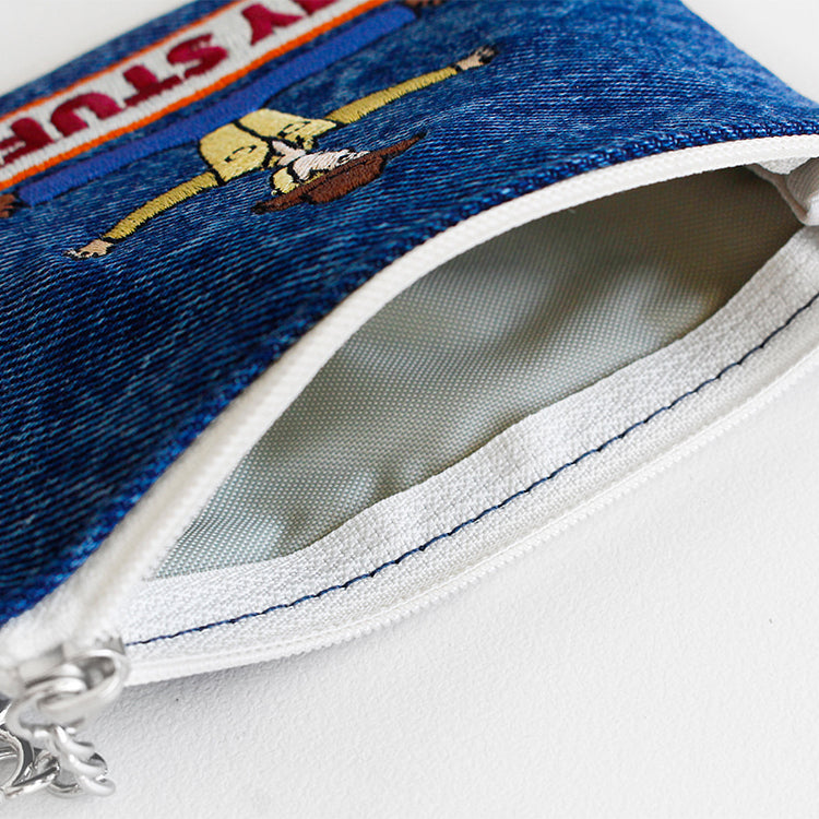 1537 Keyring Pouch – Small Embroidered Zip Pouch with Chain Ring