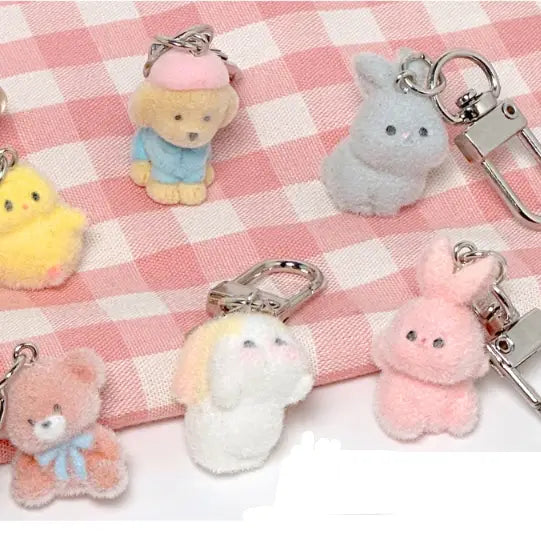 Softie Fluffy Animal Mini Keyring Bag Zipper Charm - Luckyplanetusa