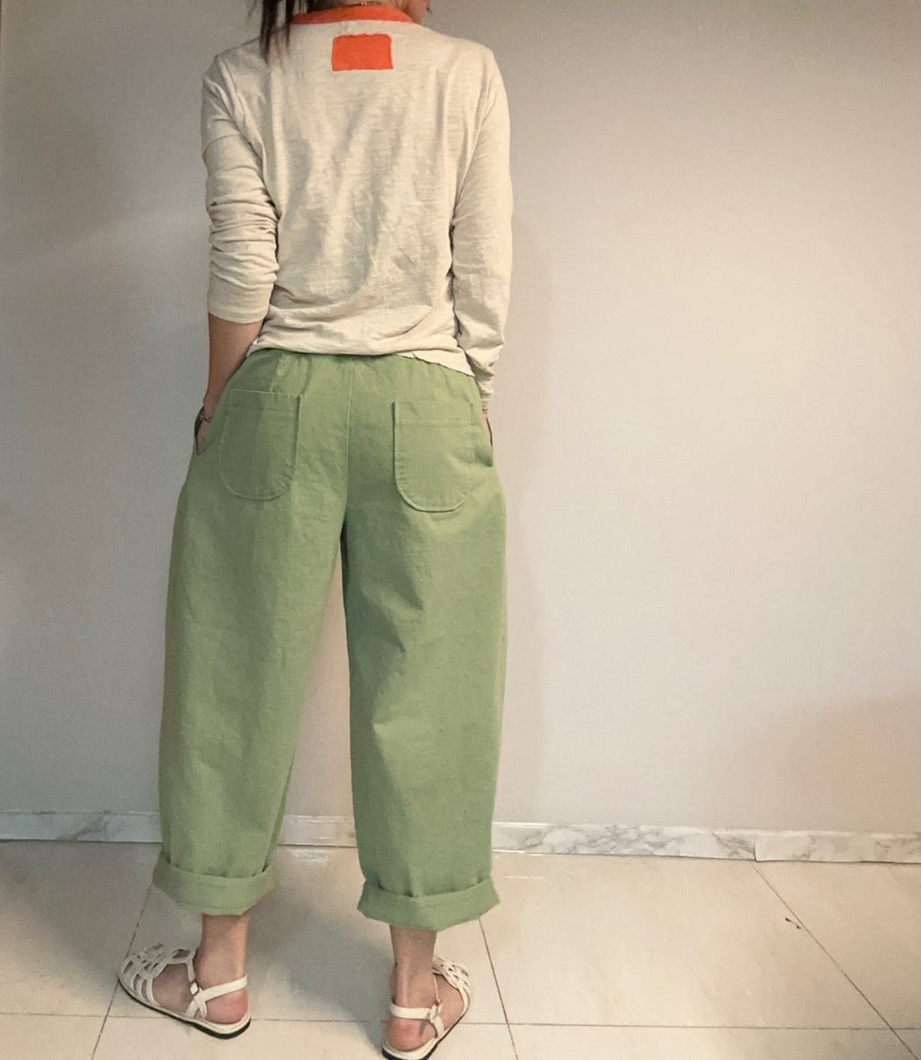 Soft Utility Cotton Wide Pants Daily Essential Made in Korea - Luckyplanetusa