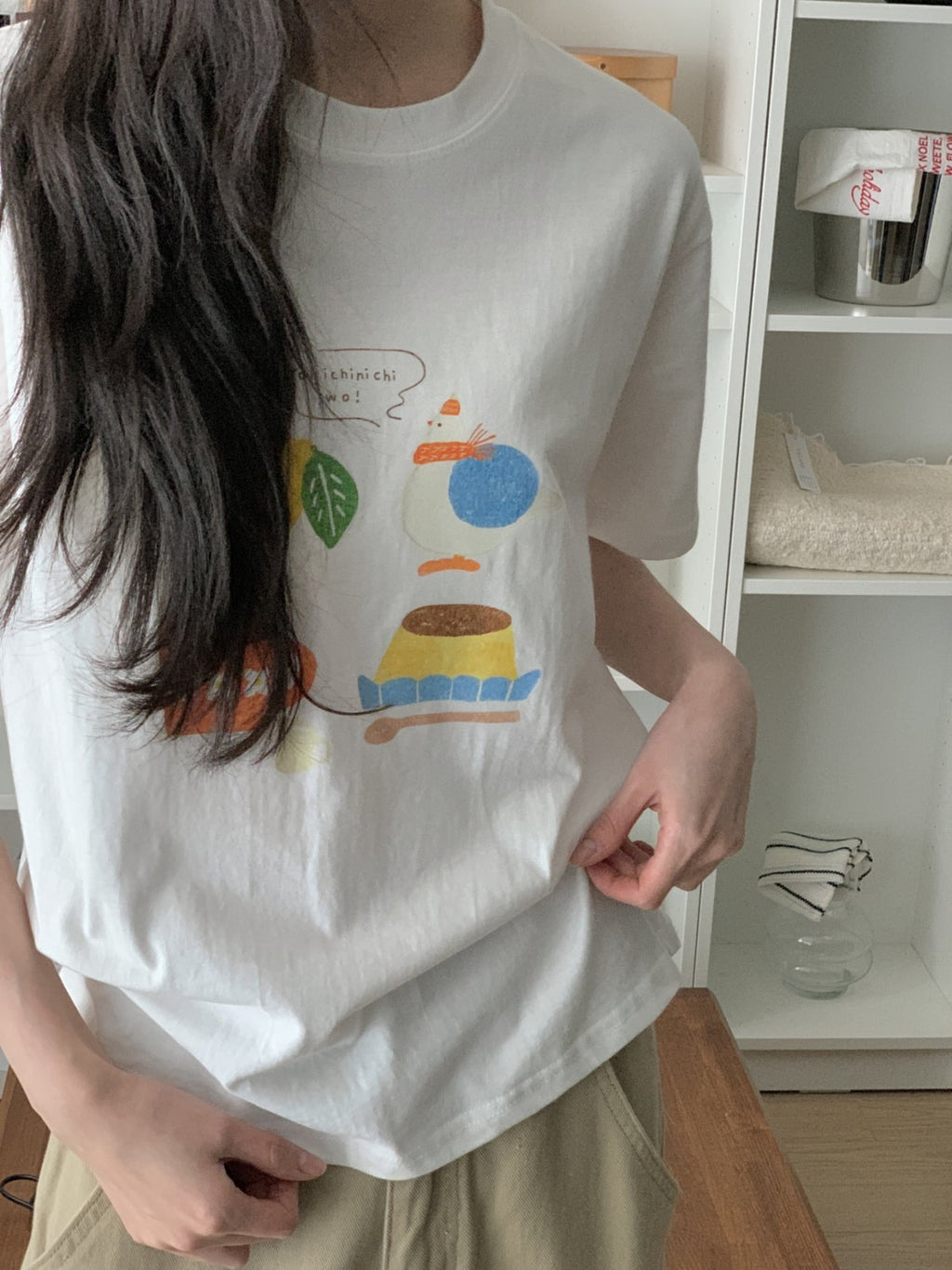 Morning Bird Graphic Cotton Tee - Luckyplanetusa