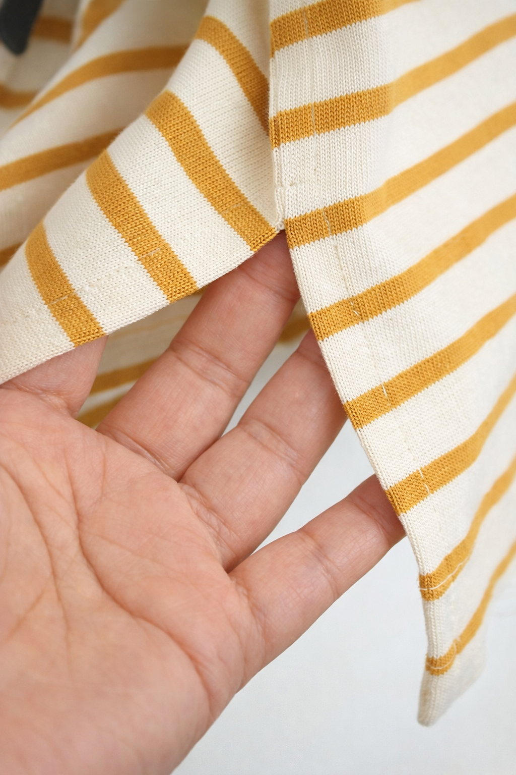 Heart Elbow Breton Stripe Boatneck Tee Cotton