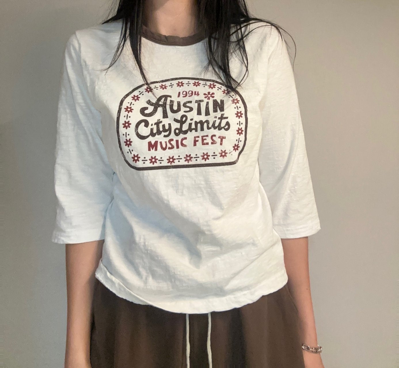 Austin Vintage Graphic 3/4 Sleeve Tee - Luckyplanetusa