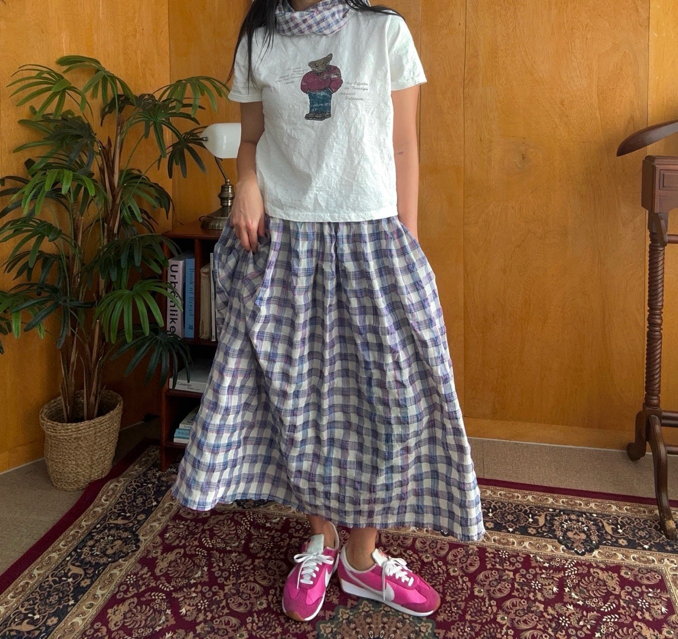 Vintage Teddy Slub Cotton Tee natural wrinkled finish Made in Korea - Luckyplanetusa