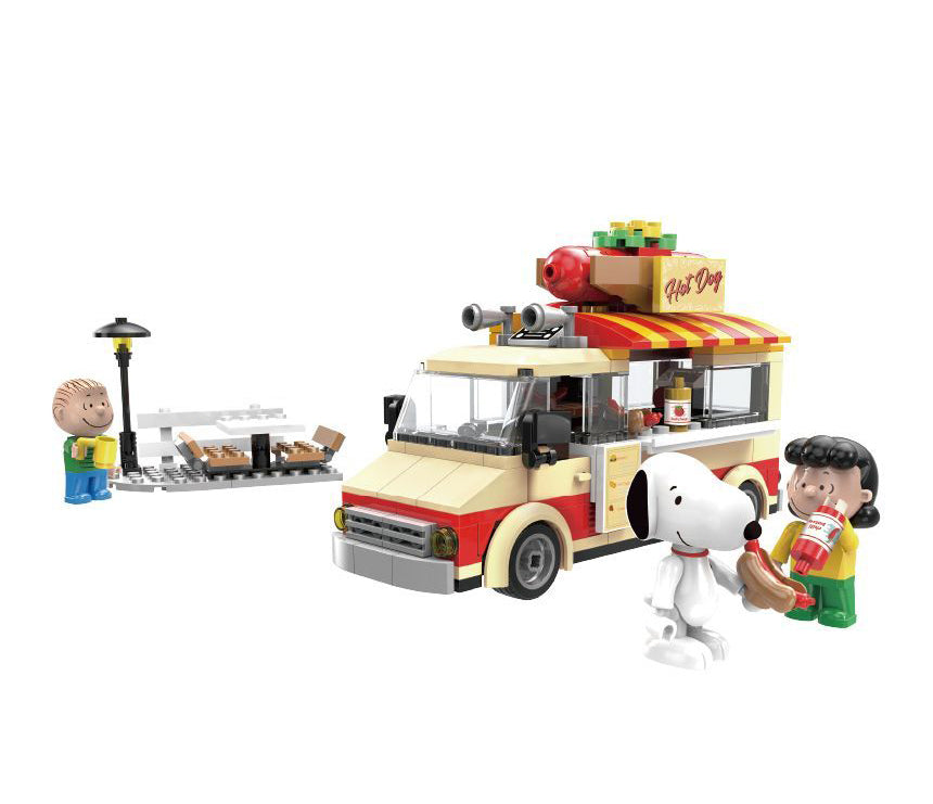 Snoopy Street Fair – Hot Dog Food Truck & Park Bench Block set(289 pcs)