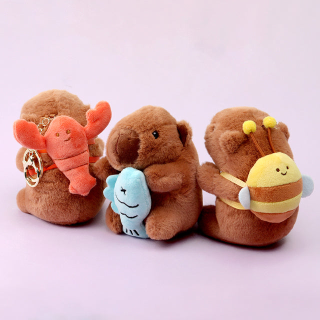 Animal Friends Capybara Plush Keyring Random