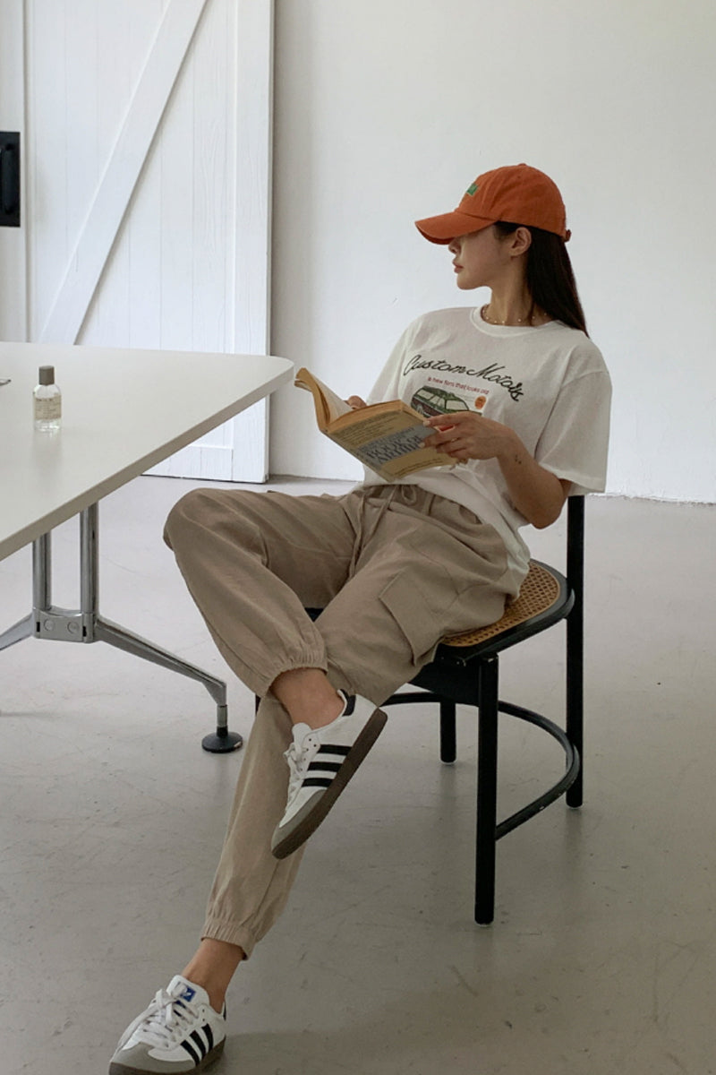 Linen Touch Utility Cargo Jogger Pants - Luckyplanetusa