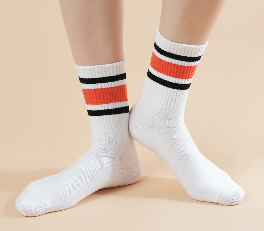 Color Stripe Crew Socks 4 Colors
