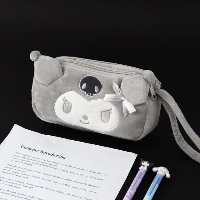 Sanrio Silver Square Plush Pouch – Cinnamoroll / Kuromi / Pompompurin