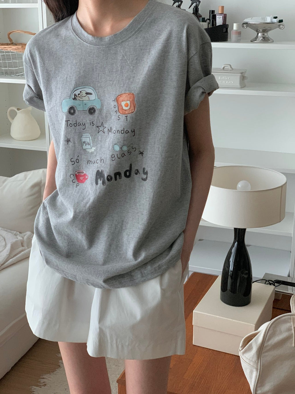 Monday Mood Graphic Cotton Tee - Luckyplanetusa