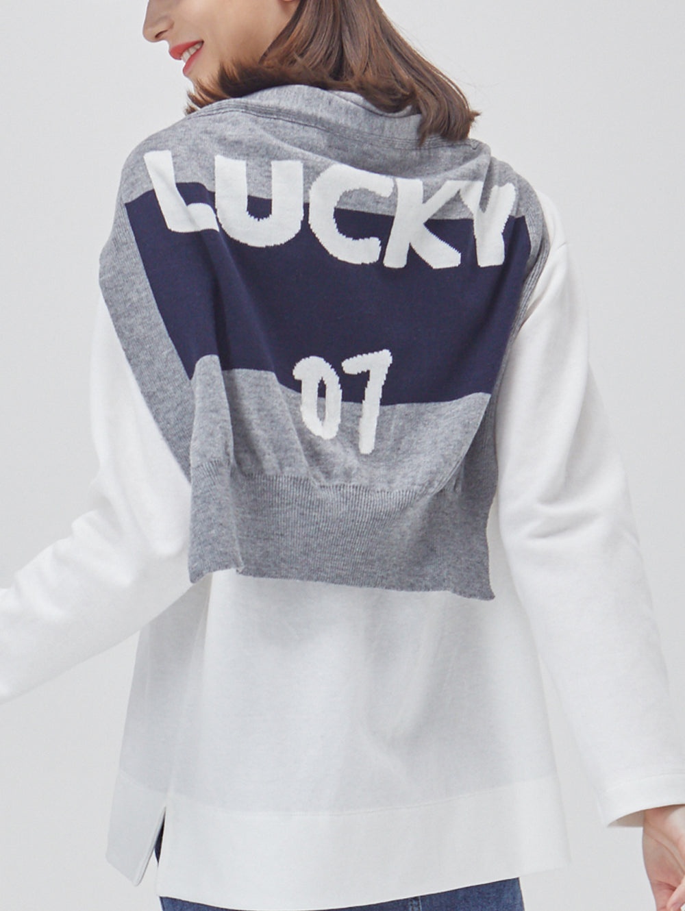 Lucky 07 Knit Shawl Scarf Made in Korea