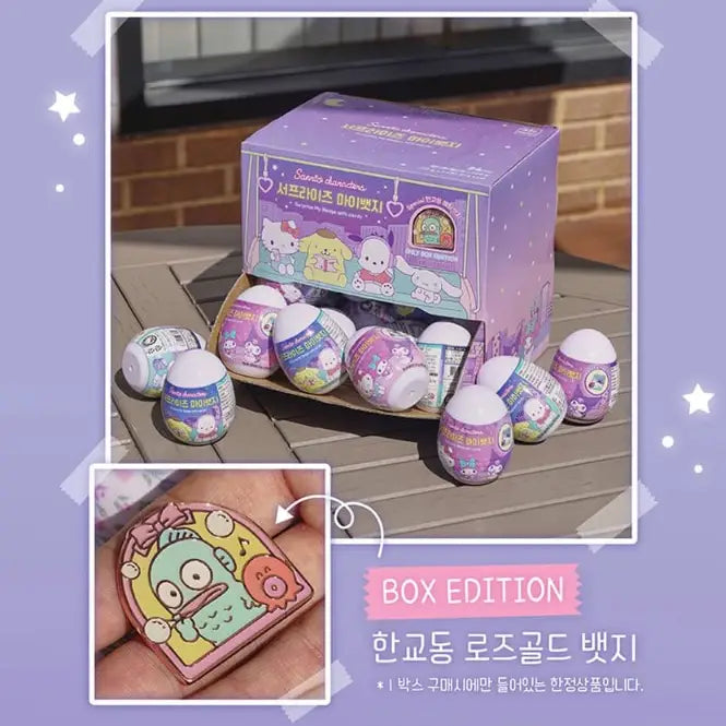 Sanrio Character pins Badge Random Egg Box-24Pcs Limited