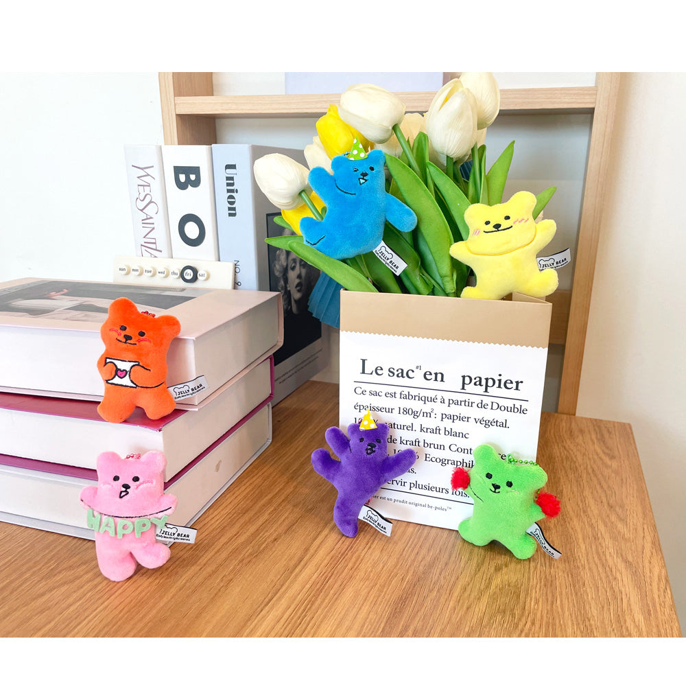 Jelly Bear Glitter Keyring – Colorful Beaded Bag Charm