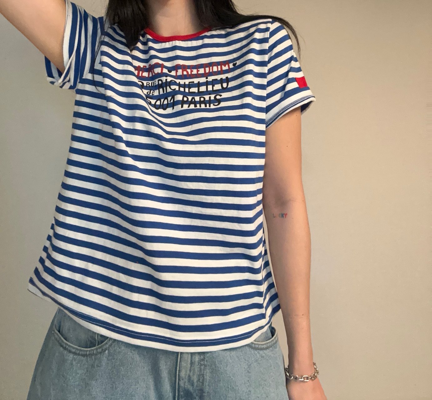 Paris Stripe Graphic Tee - Luckyplanetusa