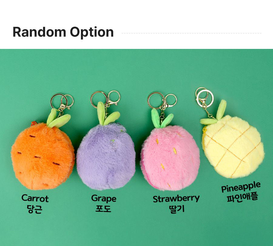 Fruit Zipper Capybara Plush Keyring (Random)