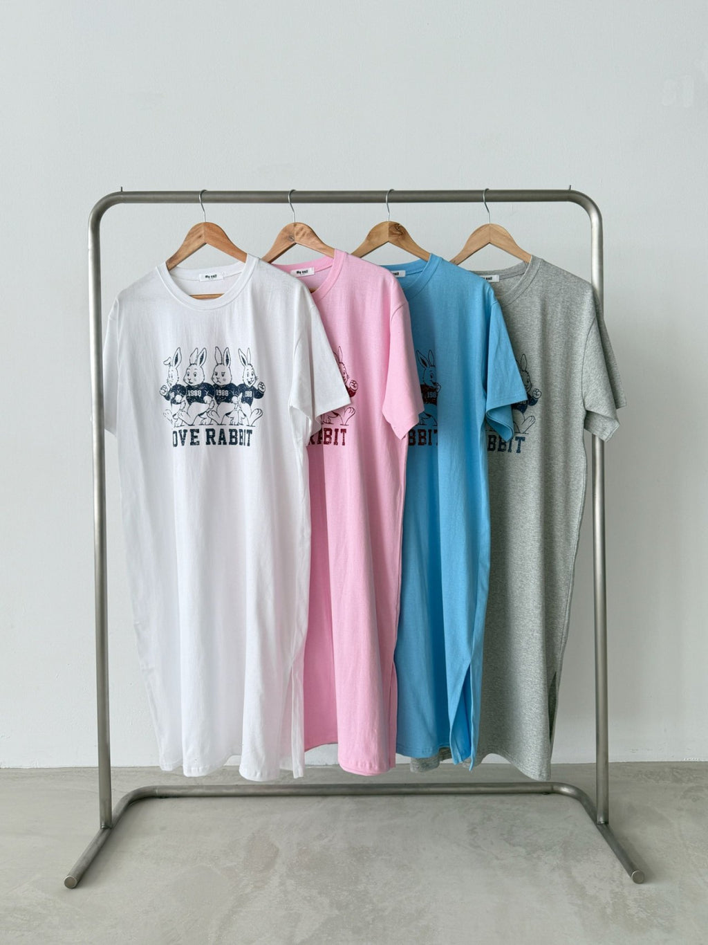 Love Rabbit Oversized Cotton T-Shirt Dress