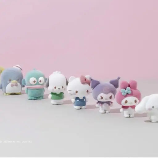 Limited Bandai Sanrio Fluffy Flocked Mini Figures