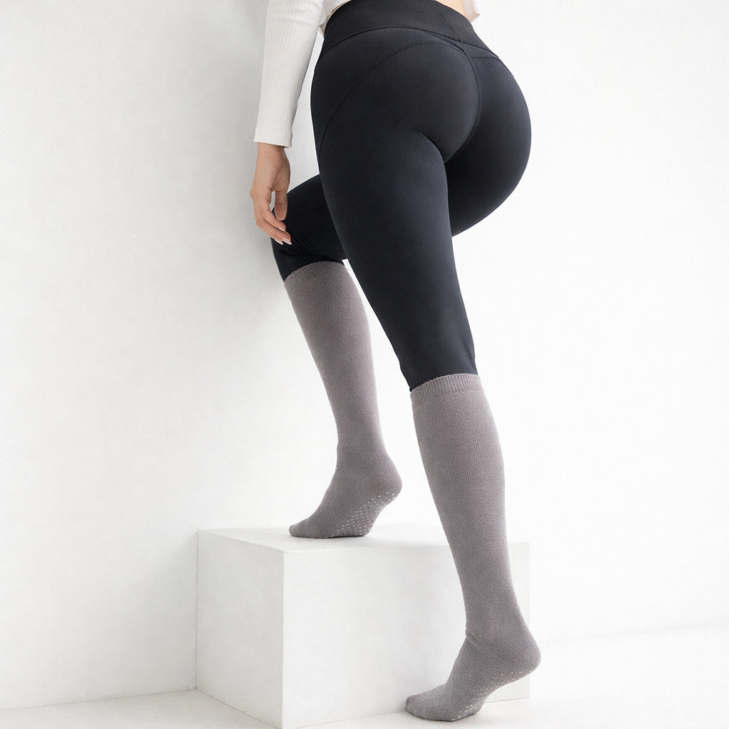 Balance Grip Knee-High Yoga Socks Non slip Made in Korea