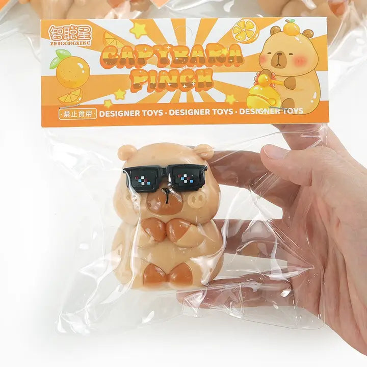 Gentle Capybara Squishy Toy – Orange Edition