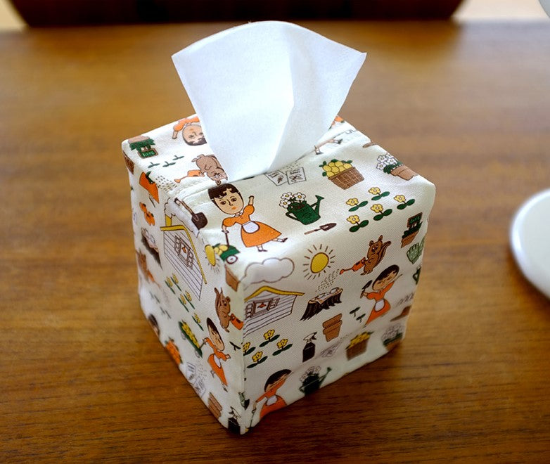 Canvas Square Tissue Box Cover/Case- Home Deco