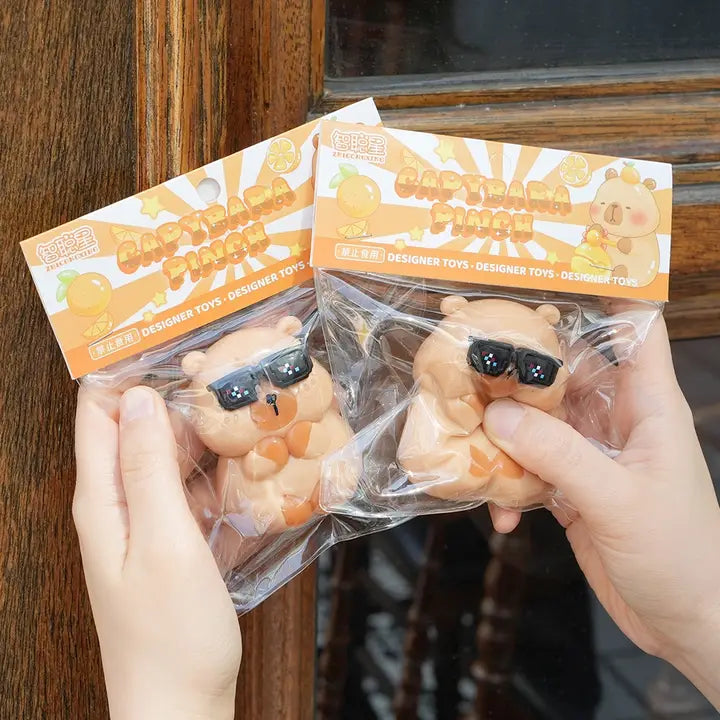 Gentle Capybara Squishy Toy – Orange Edition