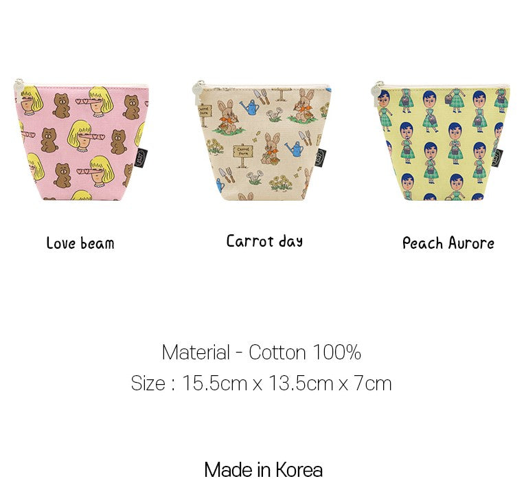 Canvas Adorable Pattern Stand Pouch/ Makeup Pouches Purse - Luckyplanetusa