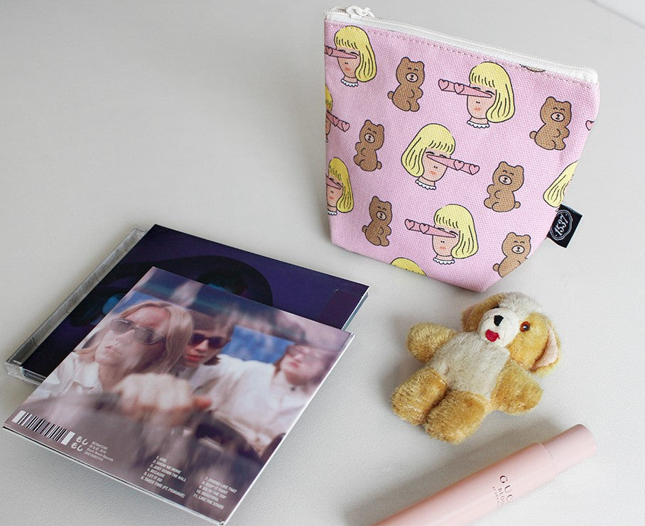 Canvas Adorable Pattern Stand Pouch/ Makeup Pouches Purse - Luckyplanetusa