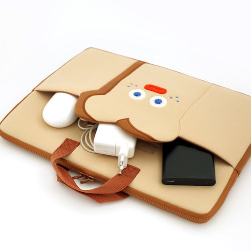 15 Laptop Macbook Case Pouch Bags with Pocket, Handle - Toast Brunch Brother Brand/ Student/office bag
