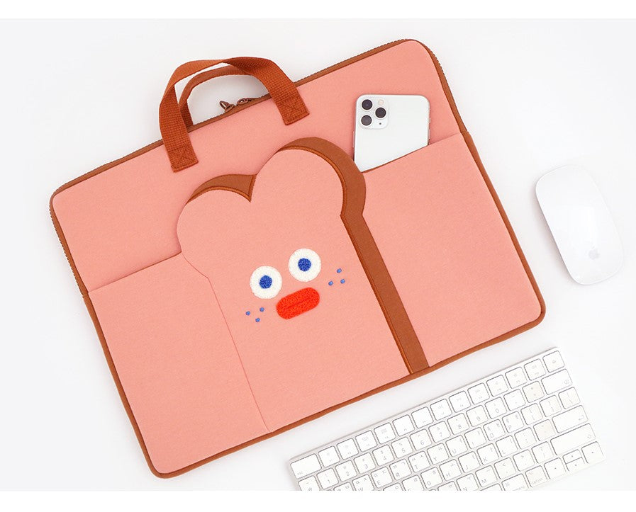 15 Laptop Macbook Case Pouch Bags with Pocket, Handle - Toast Brunch Brother Brand/ Student/office bag