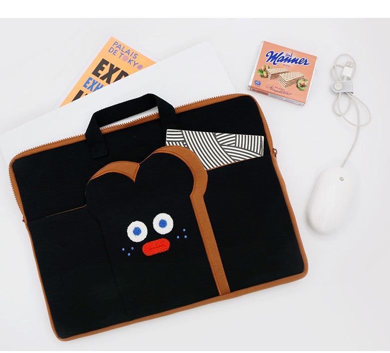 15 Laptop Macbook Case Pouch Bags with Pocket, Handle - Toast Brunch B