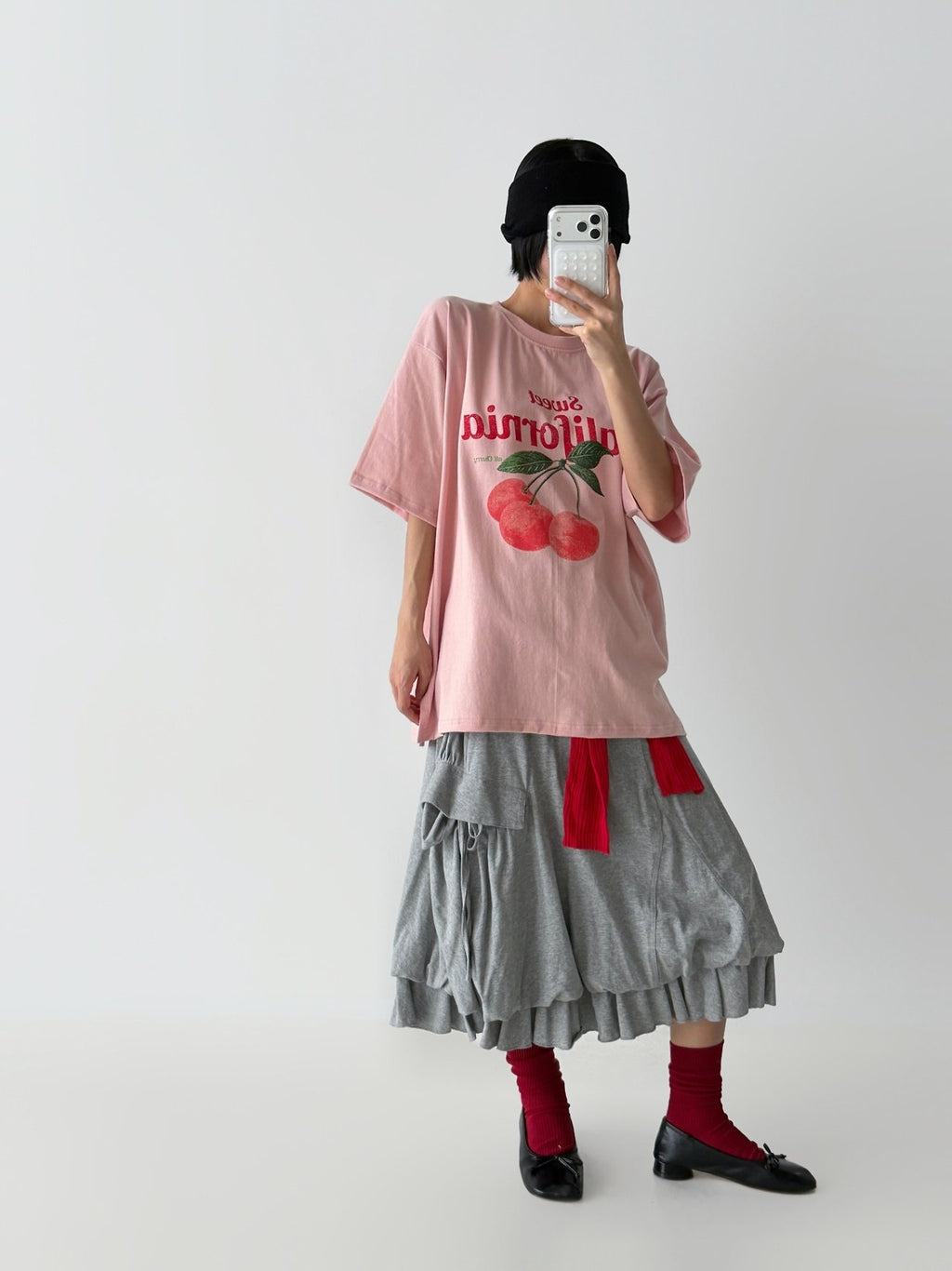 Retro Cherry Oversized Cotton Tee