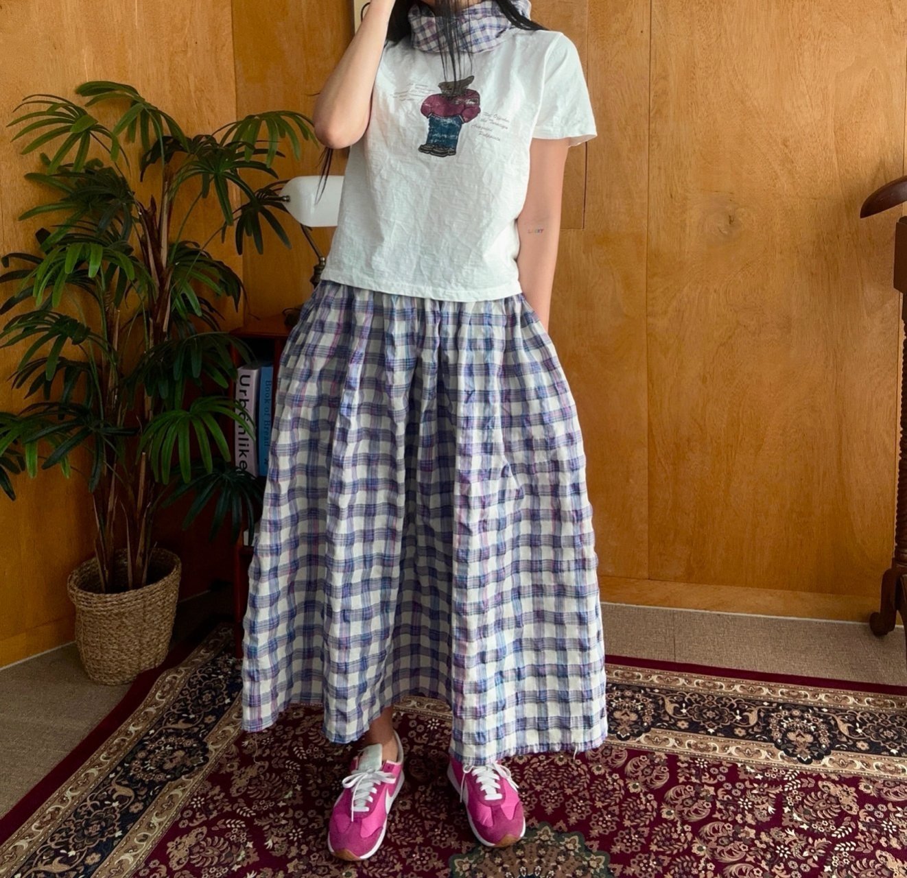 Vintage Teddy Slub Cotton Tee natural wrinkled finish Made in Korea - Luckyplanetusa