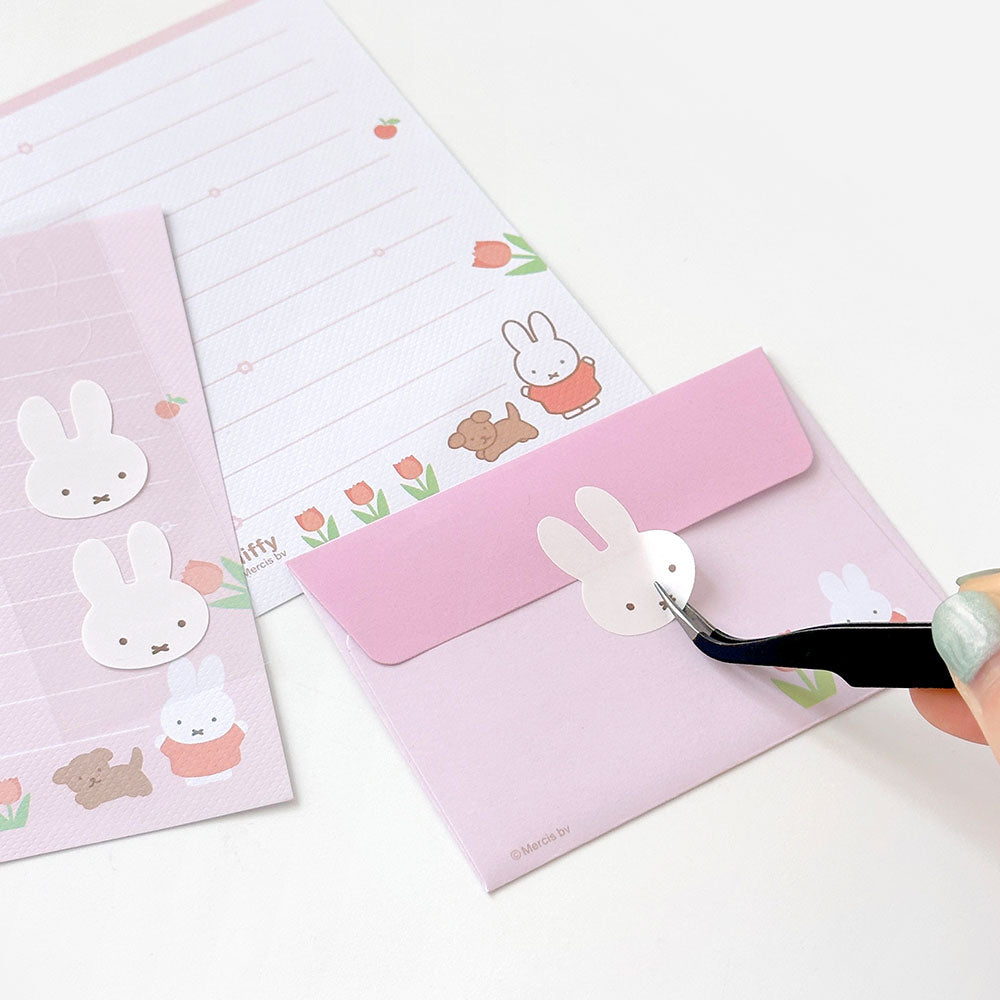 Miffy & Boris Letter Set with Stickers – Tulip Garden Edition