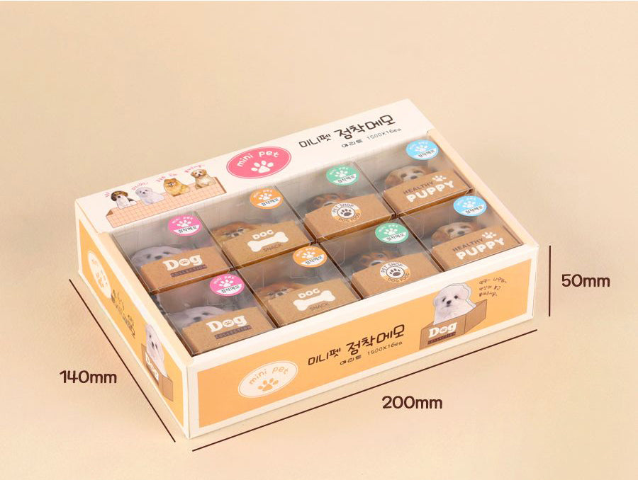 Mini Pet Sticky Memo Pads 4 Designs Random