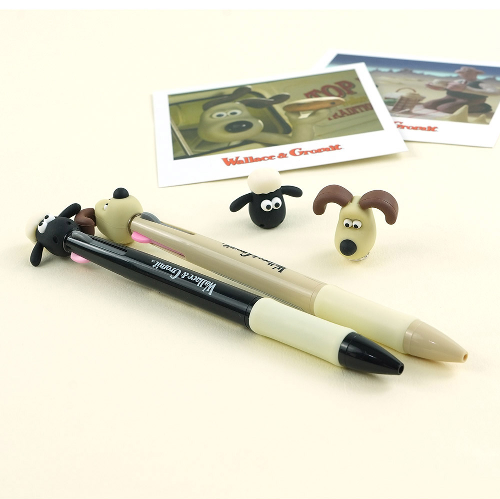 Wallace & Gromit 3-Color Figure Ballpoint Pen – 0.7mm (Gromit / Shaun)