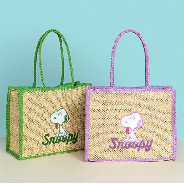 Snoopy Raffia Summer Tote Bag (Official Peanuts Licensed) - Luckyplanetusa