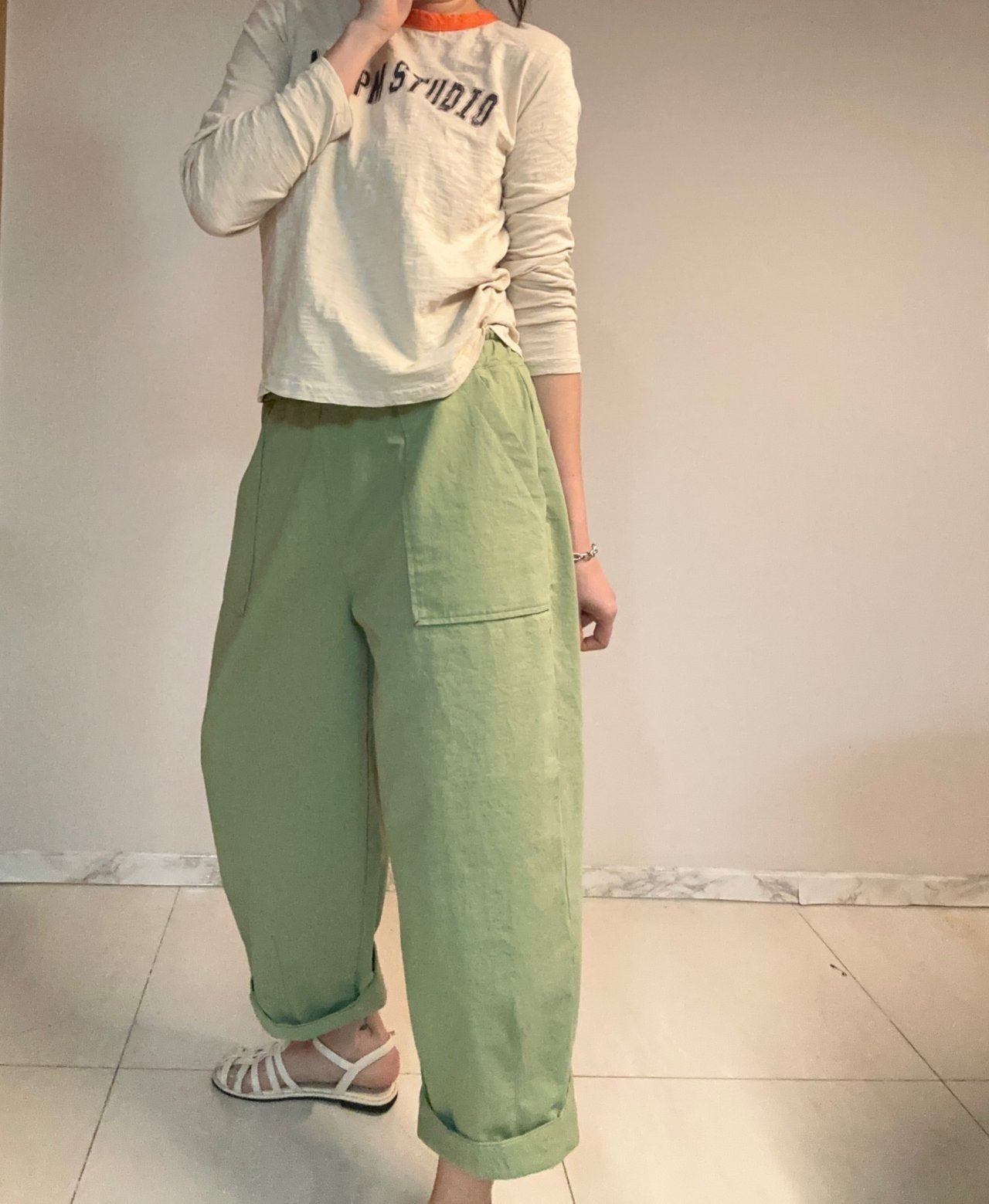 Soft Utility Cotton Wide Pants Daily Essential Made in Korea - Luckyplanetusa