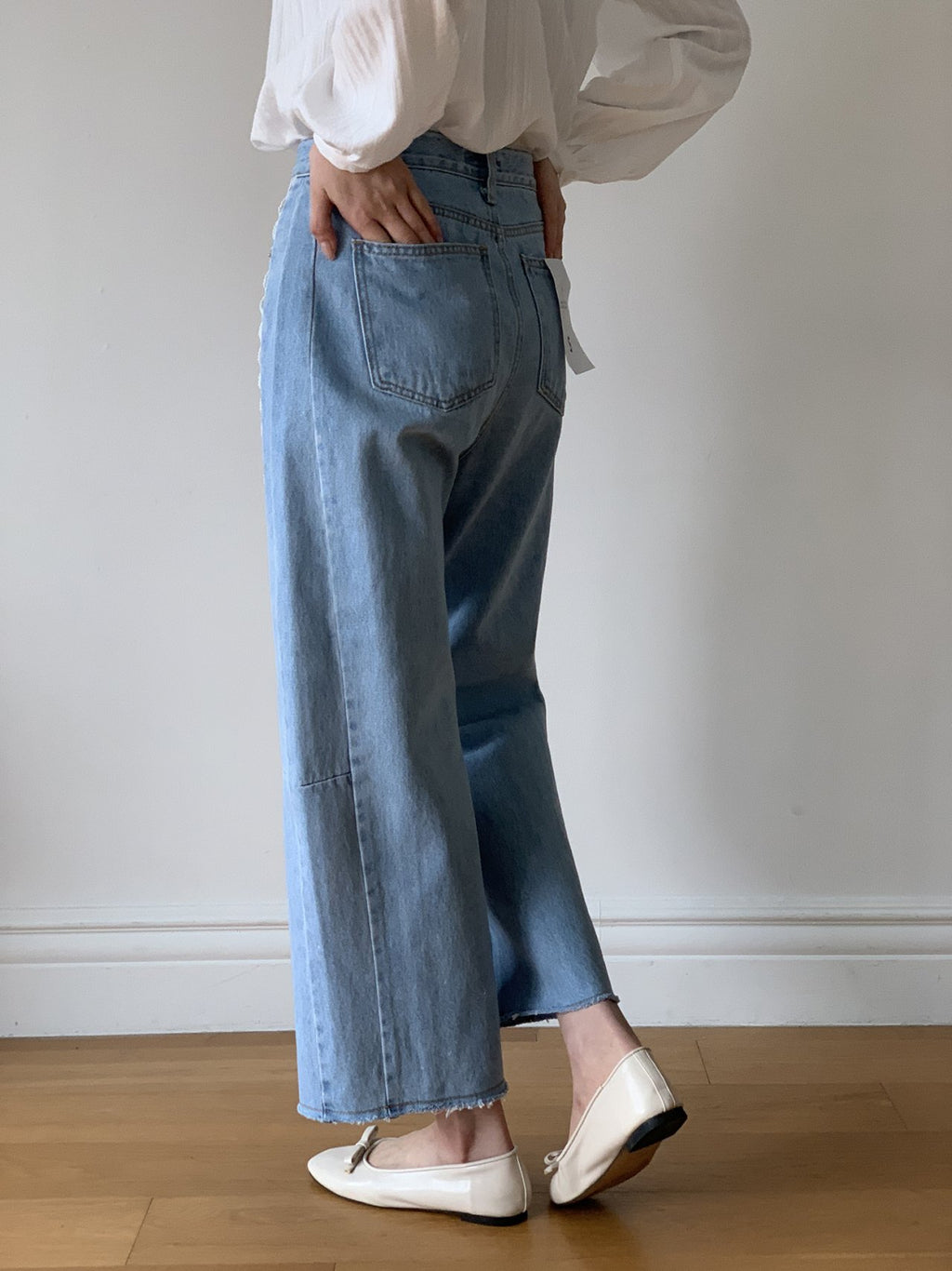 LineCut Wide Straight Denim Pants Vertical Seam Detail High-Rise Jeans - Luckyplanetusa