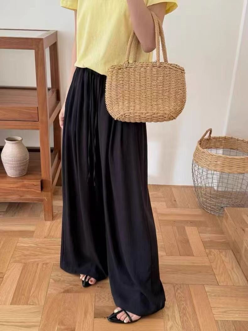 Airy Linen Blend Wide Summer Daily Pants - Luckyplanetusa