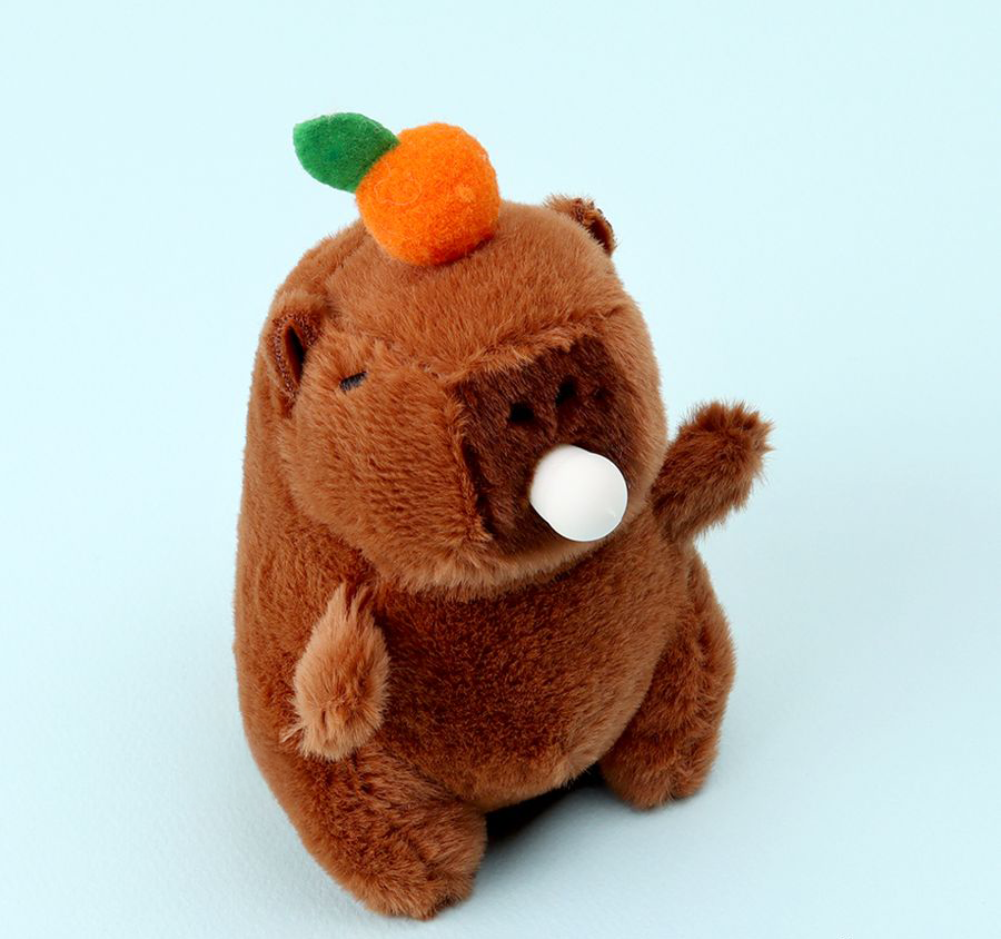 Bubble Gum Capybara Plush Keyring