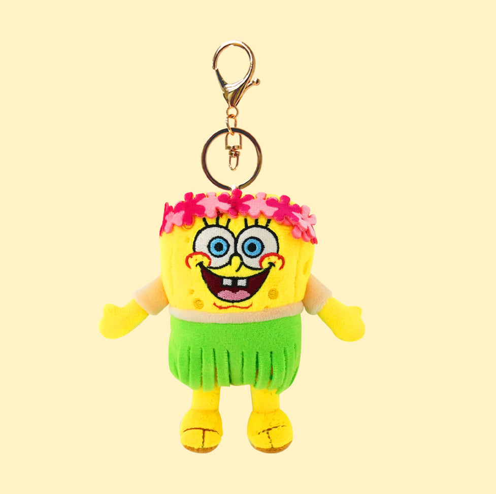 Hawaiian SpongeBob & Patrick Plush Keyring – Tropical Vacation Series