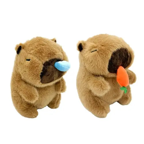 Funny Capybara Plush – With Movable Snot or Carrot