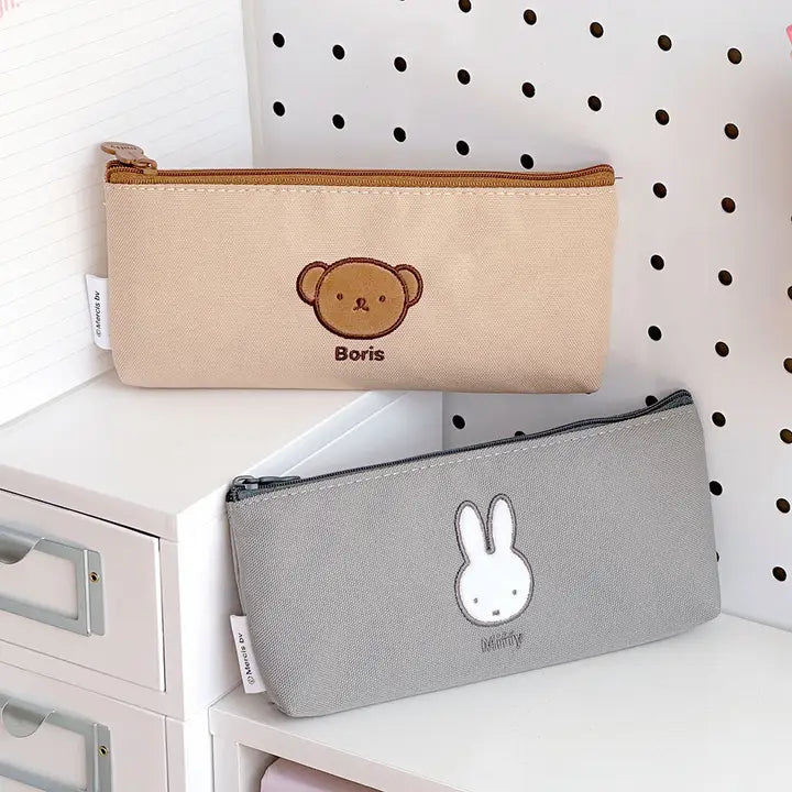 Miffy & Boris Slim Pencil Pouch – Canvas Zipper Case