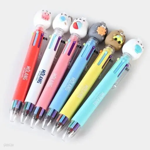 Molang 6-Color Figure Ballpoint Pen – Assorted Designs
