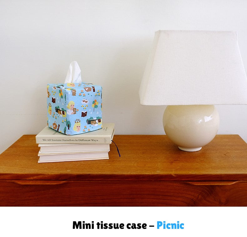 Canvas Square Tissue Box Cover/Case- Home Deco