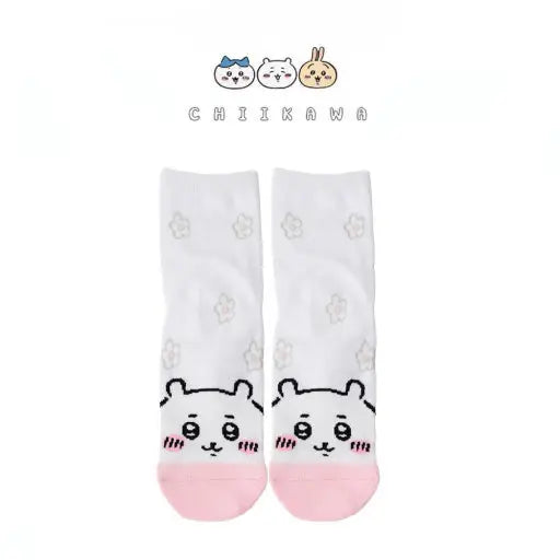 Chiikawa Flower Mid-Crew Soft Cotton Socks
