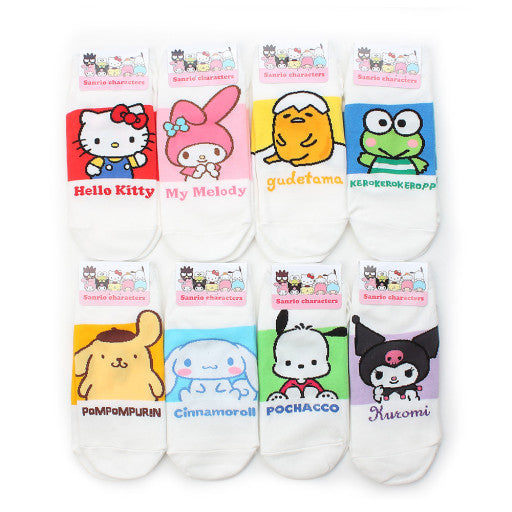 Sanrio No show sneakers Cotton Socks-Official Kuromi, Cinnamoroll, My melody, gudetama- Stretch Socks, School shoe socks