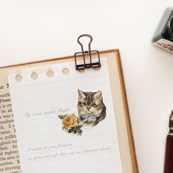 Vintage Cat Cutting Sticker Set 5 Styles