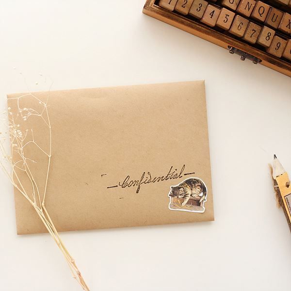 Vintage Cat Cutting Sticker Set 5 Styles