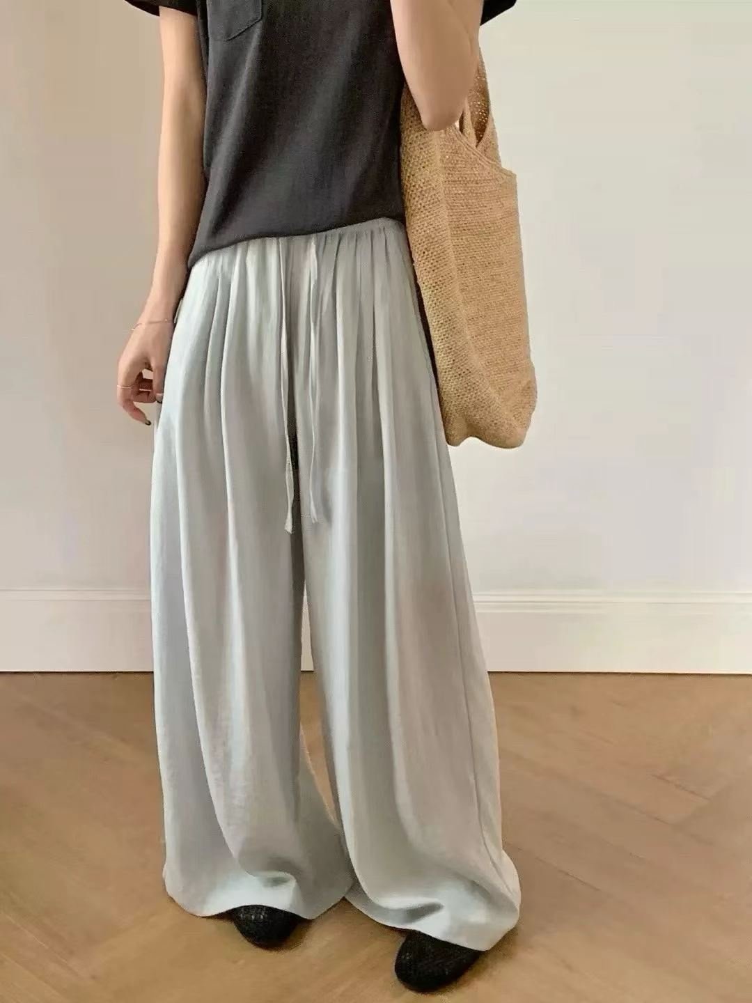 Airy Linen Blend Wide Summer Daily Pants - Luckyplanetusa