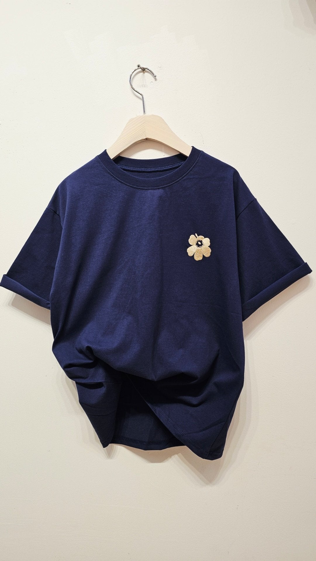 Blossom Embroidery Cotton Tee - Luckyplanetusa